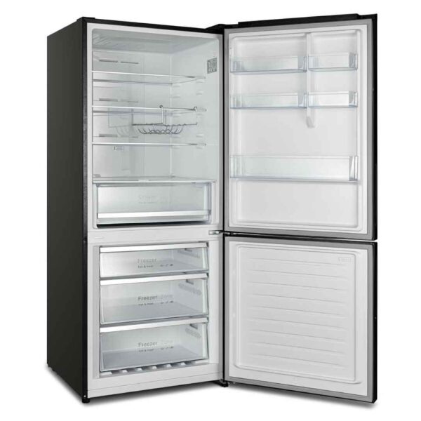 Rent to own home appliances australia orange rentals chiq 396l bottom mount fridge black steel 2