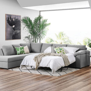 Rent to own home appliances australia orange rentals rumpus fabric corner suite left hand facing chaise with sofa bed 1