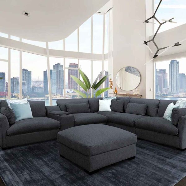 Rent to own home appliances australia orange rentals emerson 6 piece corner lounge in charcoal grey 3